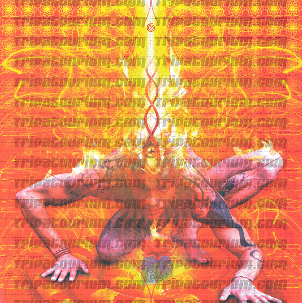 A photo of the LSD Blotter Art Print Muladhara by Stevee Postman 